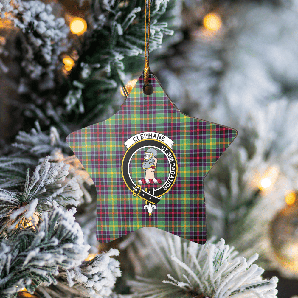 Clan Clephane Tartan Crest Star Ceramic Ornament IT25 Clephane Tartan Tartan Christmas   