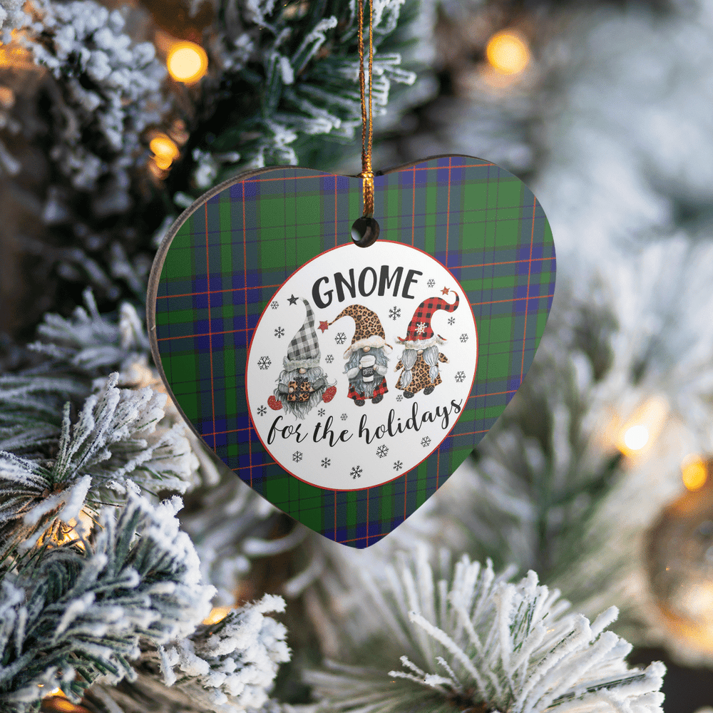 Clan Lockhart Modern Tartan Tartan Crest Gnome Heart Ceramic Ornament TD45 Lockhart Modern Tartan Tartan Christmas   