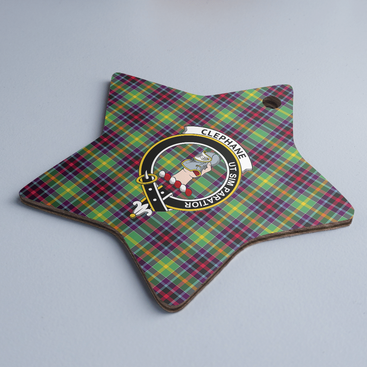 Clan Clephane Tartan Crest Star Ceramic Ornament IT25 Clephane Tartan Tartan Christmas   