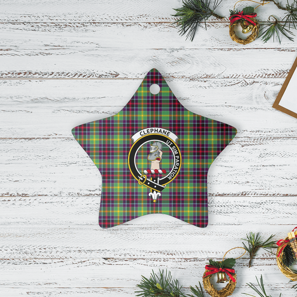 Clan Clephane Tartan Crest Star Ceramic Ornament IT25 Clephane Tartan Tartan Christmas   