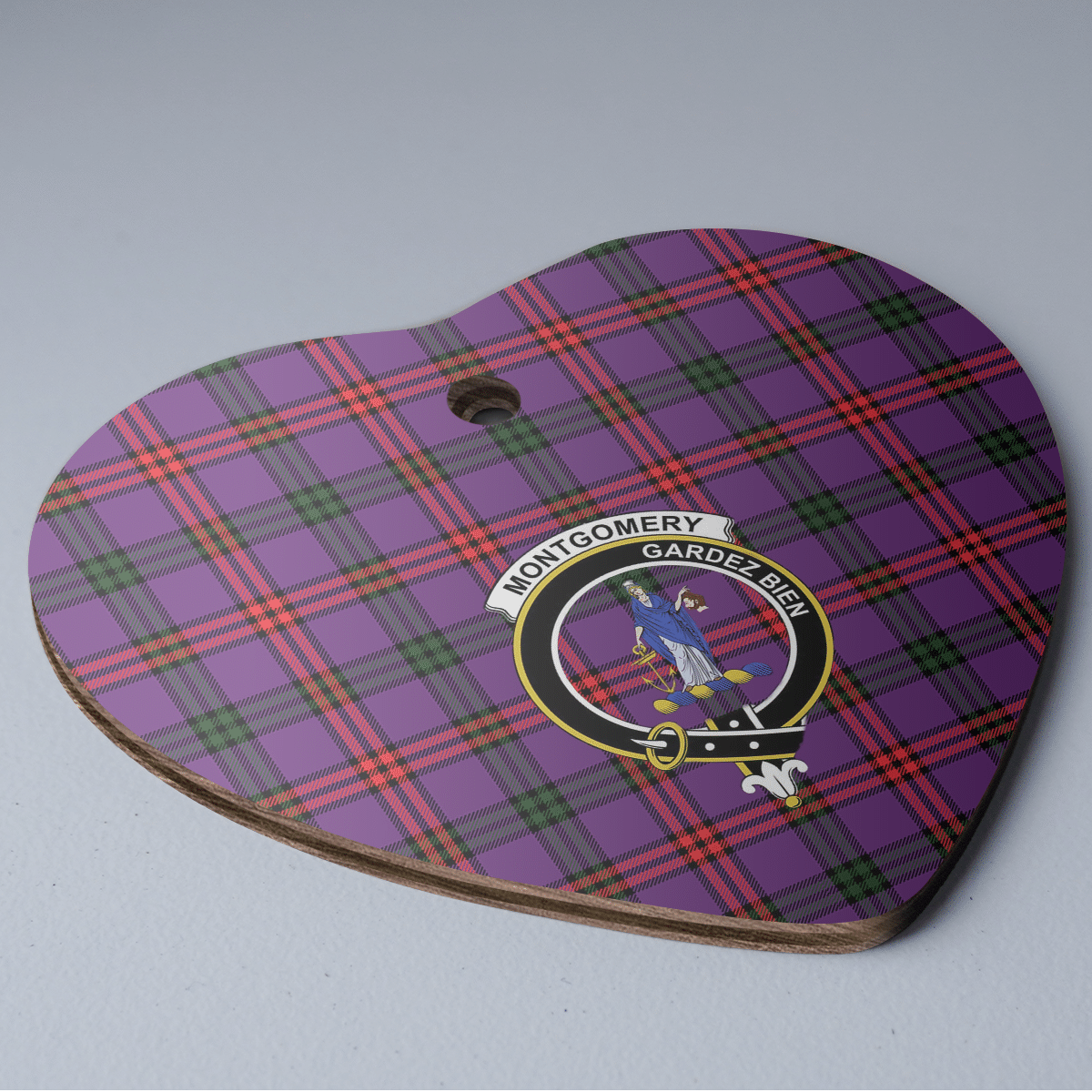 Clan Montgomery Modern Tartan Crest Heart Ceramic Ornament XD81 Montgomery Modern Tartan Tartan Christmas   