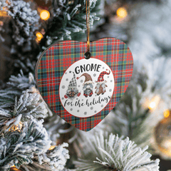 Clan MacPherson Ancient Tartan Tartan Crest Gnome Heart Ceramic Ornament GB37 MacPherson Ancient Tartan Tartan Christmas   