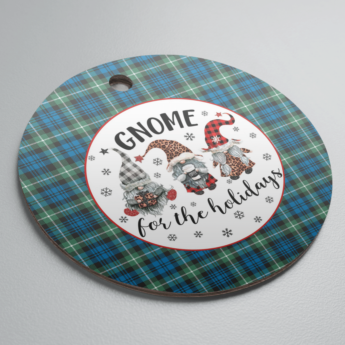 Clan Lamont Ancient Tartan Tartan Crest Gnome Round Ceramic Ornament QY18 Lamont Ancient Tartan Tartan Christmas   