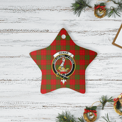 Clan Dewar Tartan Crest Star Ceramic Ornament FC52 Dewar Tartan Tartan Christmas   