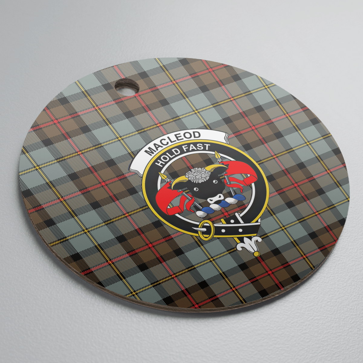 Clan MacLeod of Harris Weathered Tartan Crest Round Ceramic Ornament YM10 MacLeod of Harris Weathered Tartan Tartan Christmas   