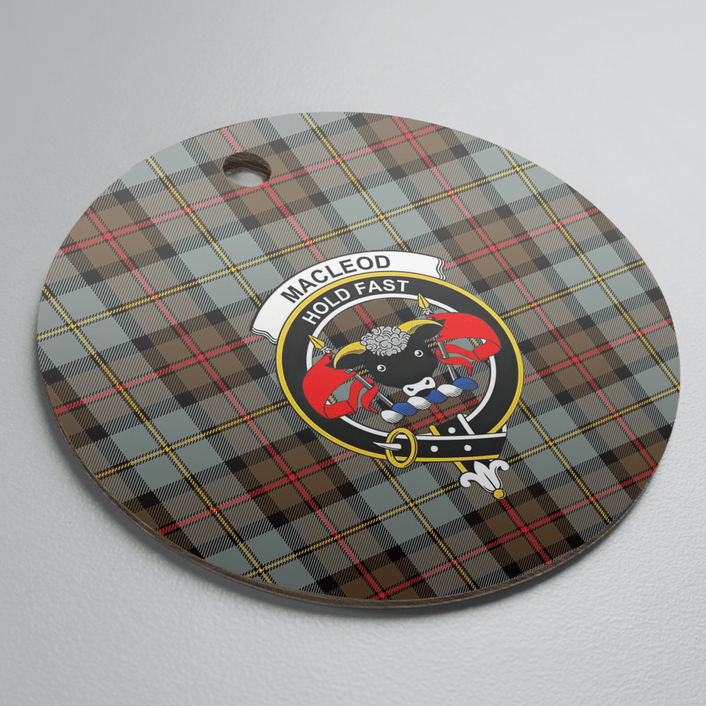 Clan MacLeod of Harris Weathered Tartan Crest Round Ceramic Ornament YM10 MacLeod of Harris Weathered Tartan Tartan Christmas   