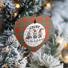 Clan MacGregor Ancient Tartan Tartan Crest Gnome Heart Ceramic Ornament EF22 MacGregor Ancient Tartan Tartan Christmas   