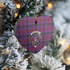 Clan Montgomery Modern Tartan Crest Heart Ceramic Ornament XD81 Montgomery Modern Tartan Tartan Christmas   