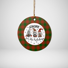 Clan Menzies Green Modern Tartan Tartan Crest Gnome Round Ceramic Ornament WQ69 Menzies Green Modern Tartan Tartan Christmas   