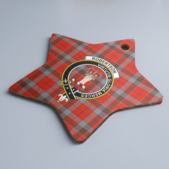 Clan Robertson Weathered Tartan Crest Star Ceramic Ornament XN33 Robertson Weathered Tartan Tartan Christmas   