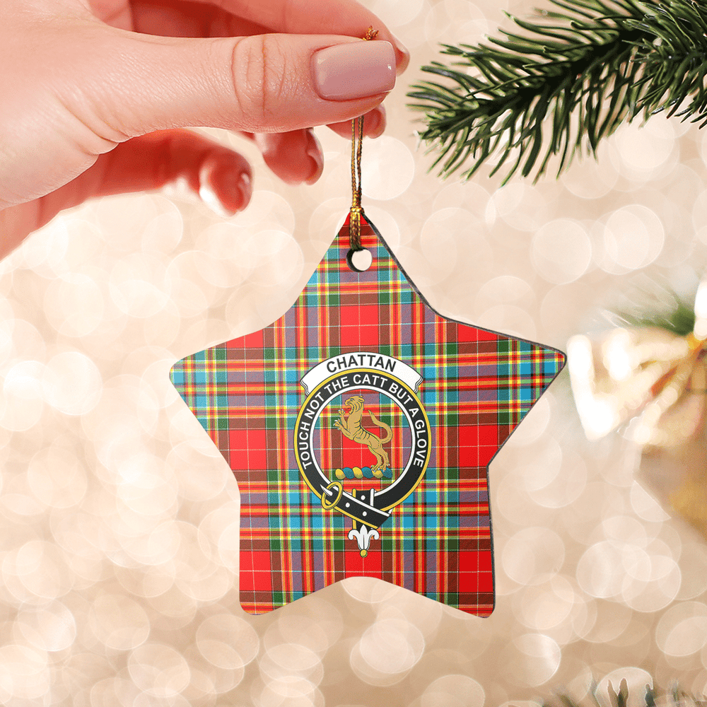 Clan Chattan Tartan Crest Star Ceramic Ornament UB65 Chattan Tartan Tartan Christmas   