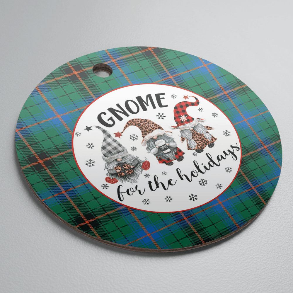 Clan Davidson Ancient Tartan Tartan Crest Gnome Round Ceramic Ornament DD73 Davidson Ancient Tartan Tartan Christmas   