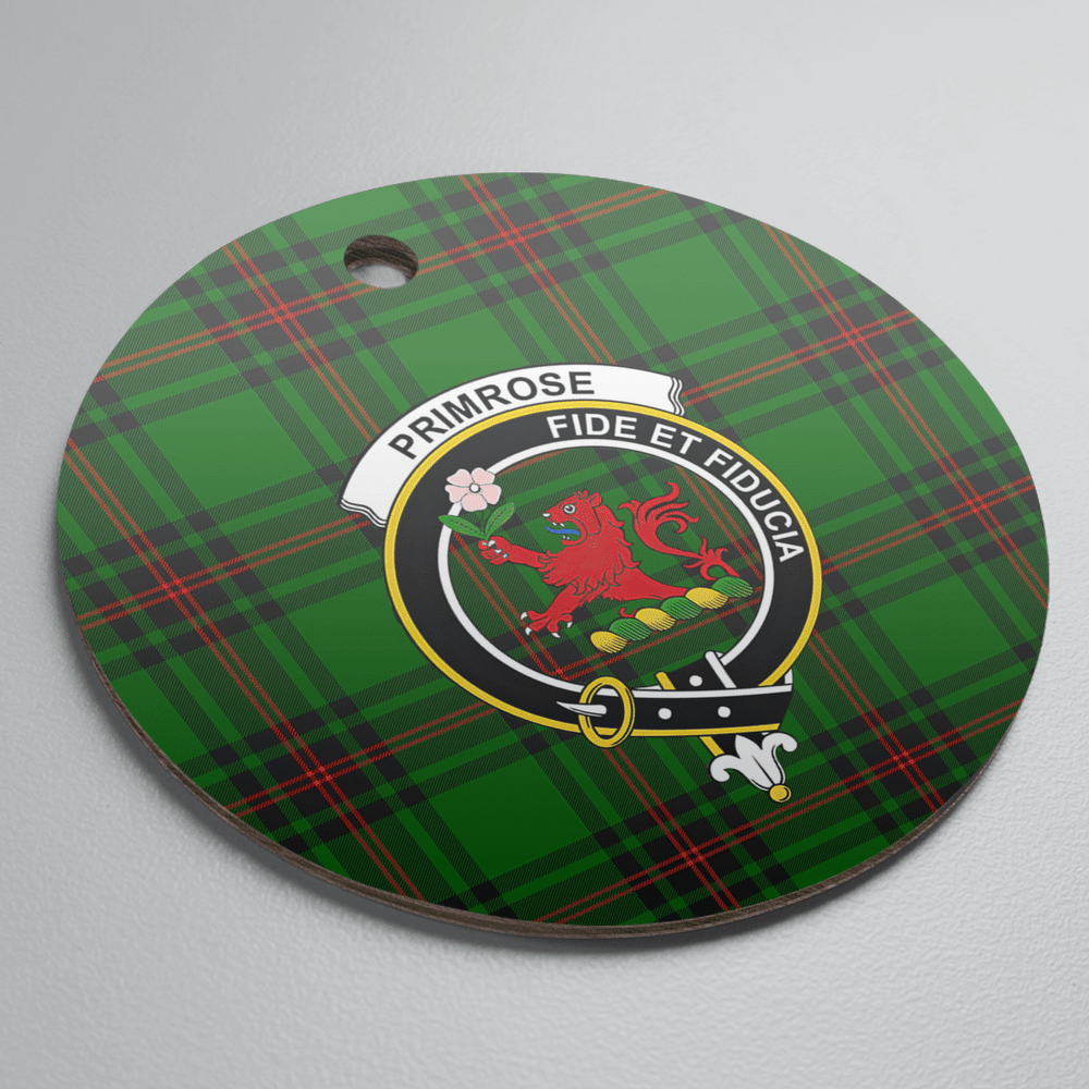Clan Primrose (Fife) Tartan Crest Round Ceramic Ornament WY67 Primrose (Fife) Tartan Tartan Christmas   