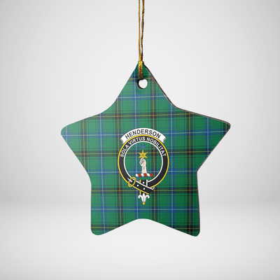 Clan Henderson Ancient Tartan Crest Star Ceramic Ornament