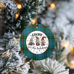 Clan Davidson Ancient Tartan Tartan Crest Gnome Round Ceramic Ornament DD73 Davidson Ancient Tartan Tartan Christmas   