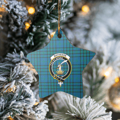 Clan Matheson Hunting Ancient Tartan Crest Star Ceramic Ornament UV78 Matheson Hunting Ancient Tartan Tartan Christmas   