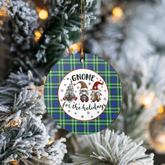 Clan Haliburton Tartan Tartan Crest Gnome Round Ceramic Ornament MA61 Haliburton Tartan Tartan Christmas   