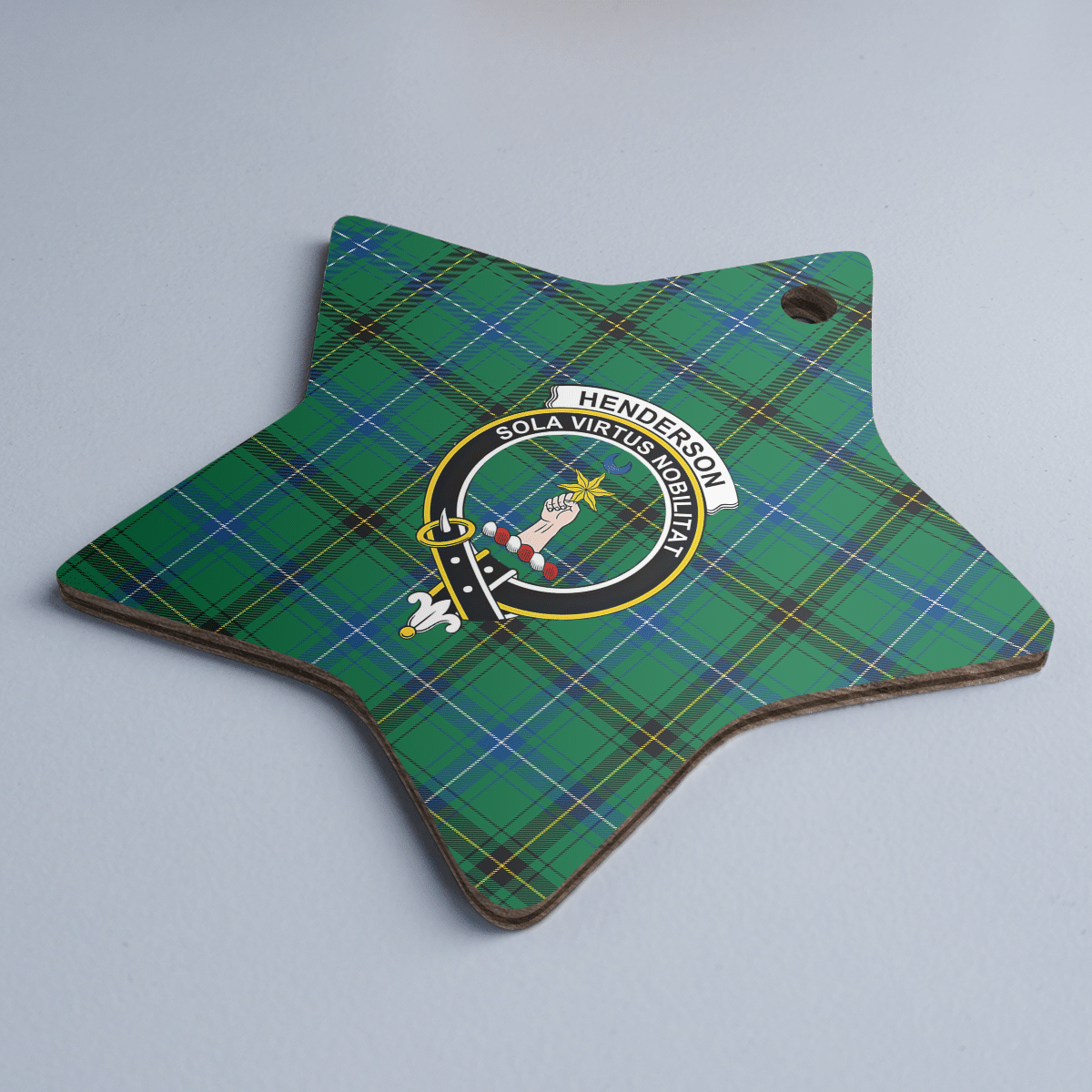 Clan Henderson Ancient Tartan Crest Star Ceramic Ornament AX87 Henderson Ancient Tartan Tartan Christmas   