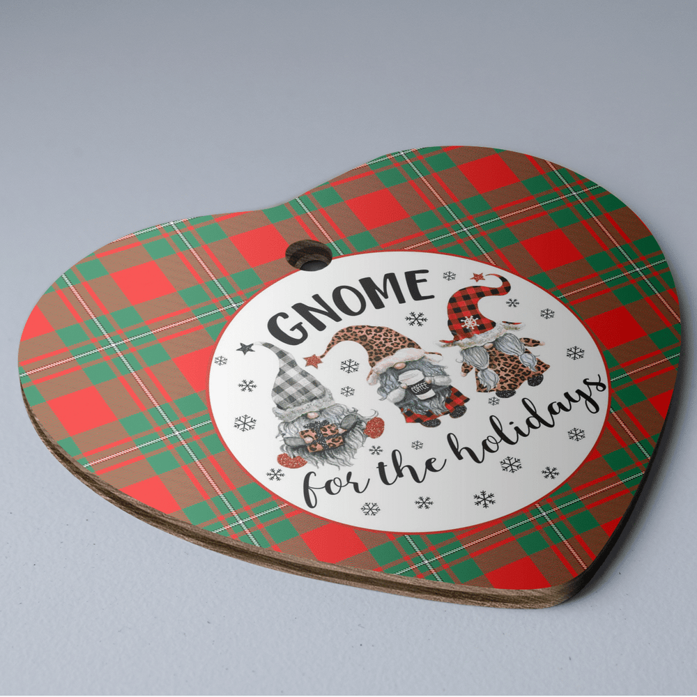 Clan MacGregor Ancient Tartan Tartan Crest Gnome Heart Ceramic Ornament EF22 MacGregor Ancient Tartan Tartan Christmas   