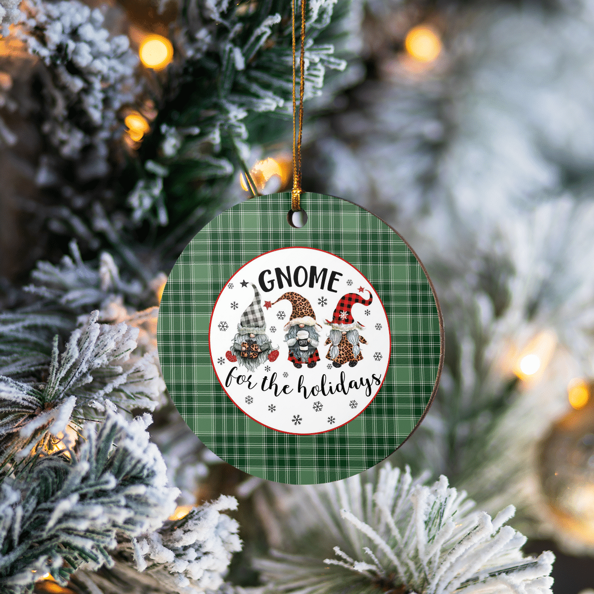 Clan MacDonald Lord of the Isles Hunting Tartan Tartan Crest Gnome Round Ceramic Ornament KL80 MacDonald Lord of the Isles Hunting Tartan Tartan Christmas   