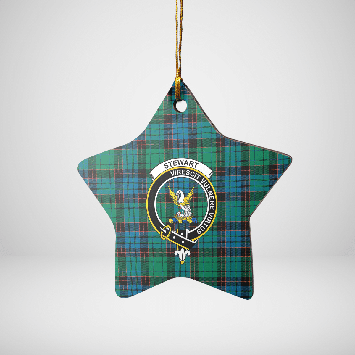 Clan Stewart Old Ancient Tartan Crest Star Ceramic Ornament TM17 Stewart Old Ancient Tartan Tartan Christmas   