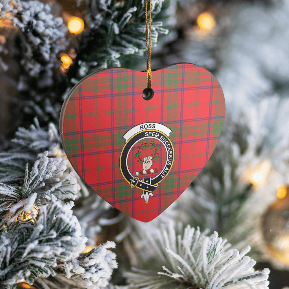 Clan Ross Modern Tartan Crest Heart Ceramic Ornament LU12 Ross Modern Tartan Tartan Christmas   