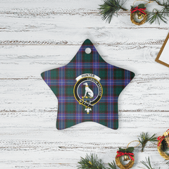 Clan Hunter Modern Tartan Crest Star Ceramic Ornament YE74 Hunter Modern Tartan Tartan Christmas   