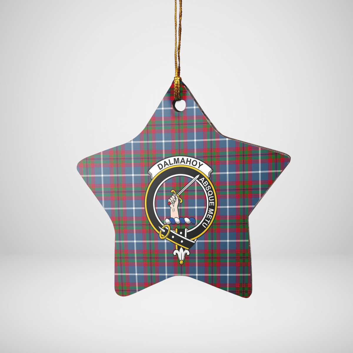 Clan Dalmahoy Tartan Crest Star Ceramic Ornament FT74 Dalmahoy Tartan Tartan Christmas   