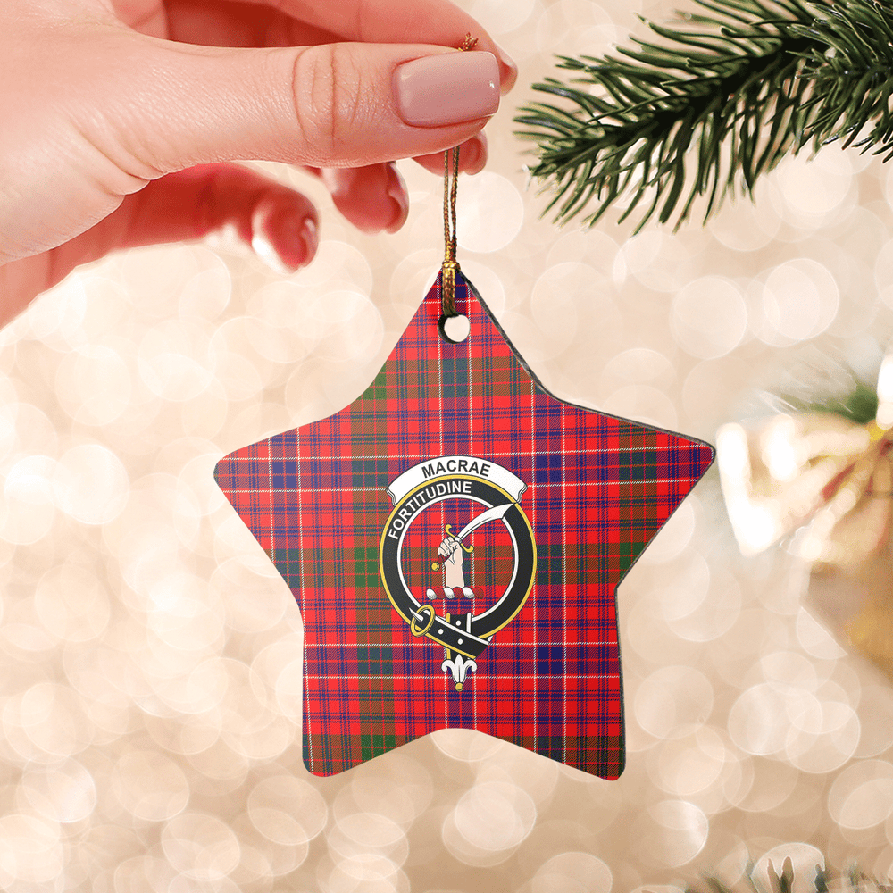 Clan MacRae Modern Tartan Crest Star Ceramic Ornament CW23 MacRae Modern Tartan Tartan Christmas   