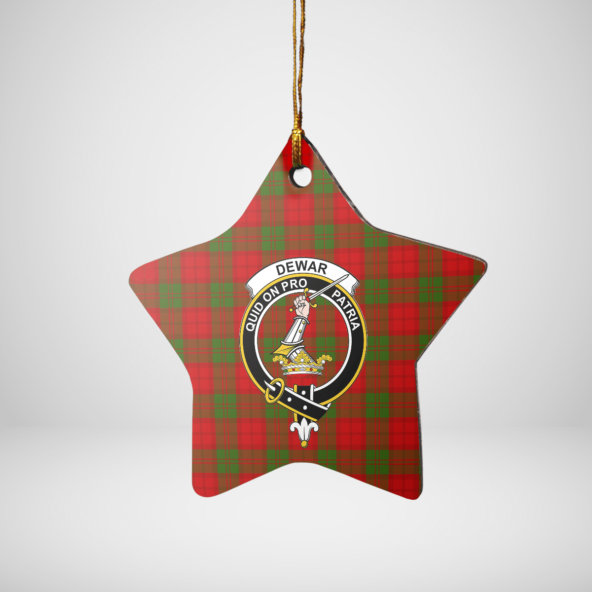 Clan Dewar Tartan Crest Star Ceramic Ornament FC52 Dewar Tartan Tartan Christmas   