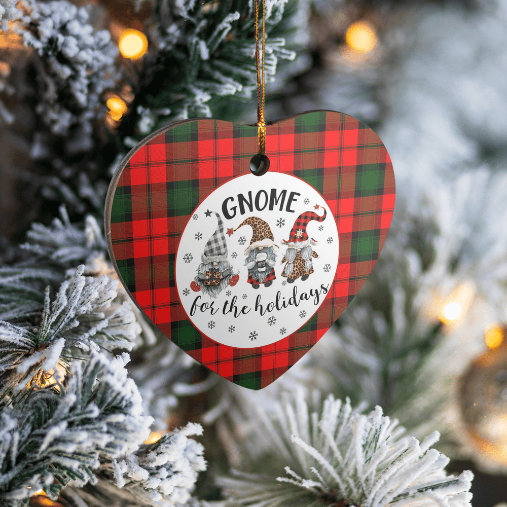 Clan Kerr Modern Tartan Tartan Crest Gnome Heart Ceramic Ornament YP41 Kerr Modern Tartan Tartan Christmas   