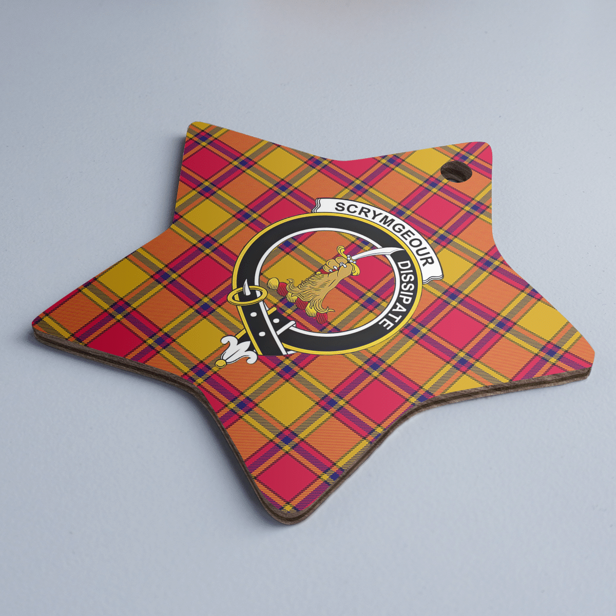 Clan Scrymgeour Tartan Crest Star Ceramic Ornament HM30 Scrymgeour Tartan Tartan Christmas   