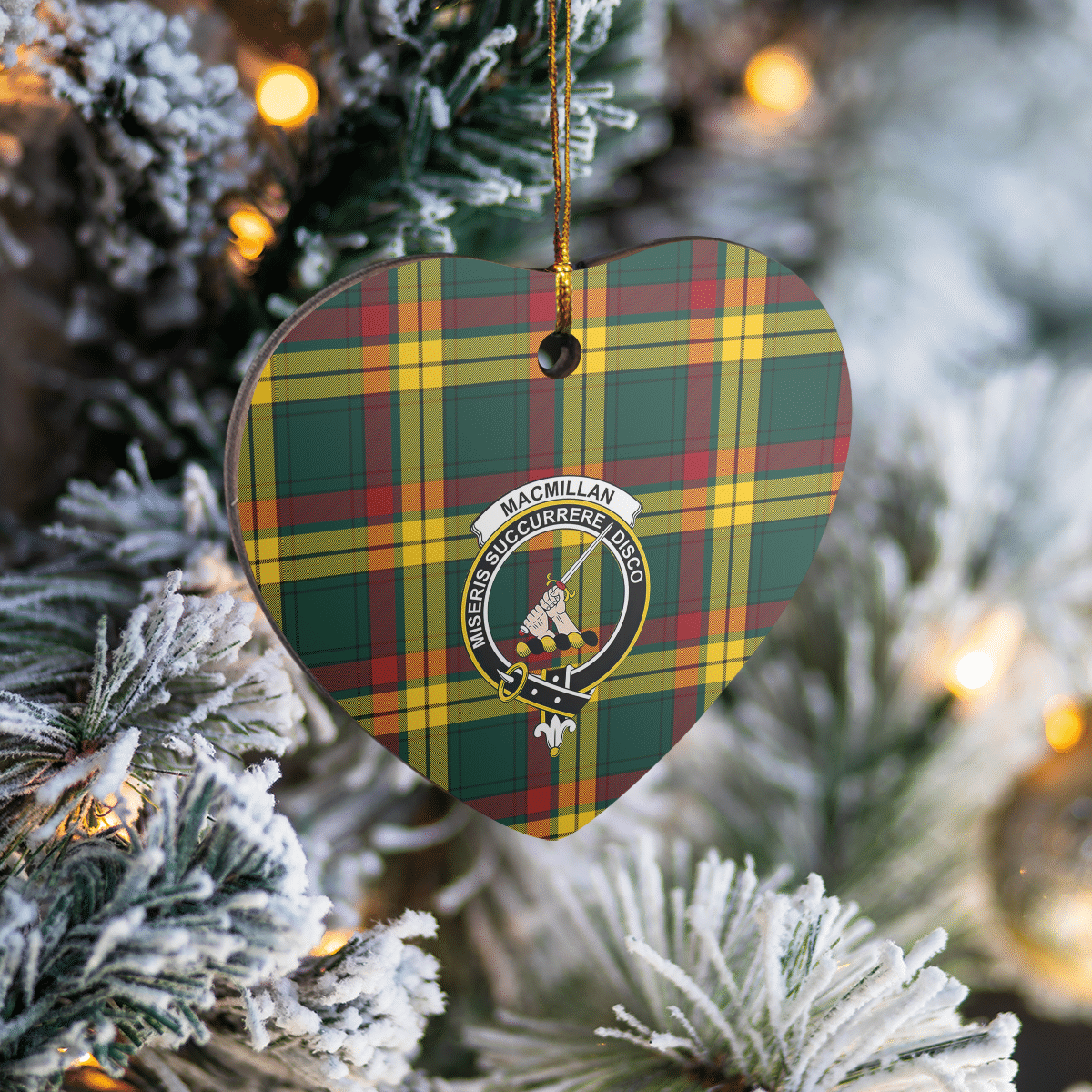 Clan MacMillan Old Modern Tartan Crest Heart Ceramic Ornament HH89 MacMillan Old Modern Tartan Tartan Christmas   