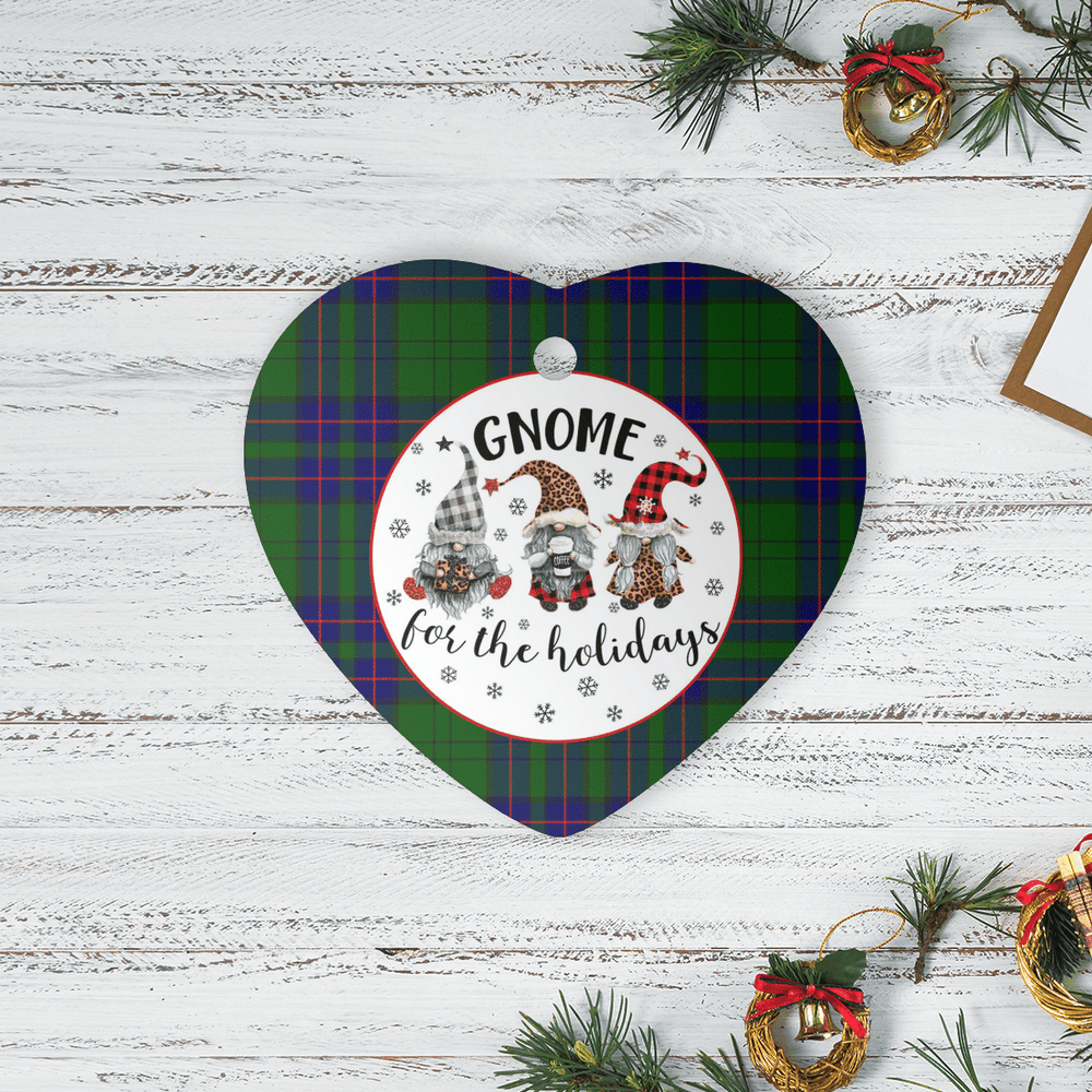 Clan Lockhart Modern Tartan Tartan Crest Gnome Heart Ceramic Ornament TD45 Lockhart Modern Tartan Tartan Christmas   