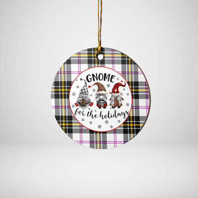 Clan MacPherson Dress Modern Tartan Tartan Crest Gnome Round Ceramic Ornament