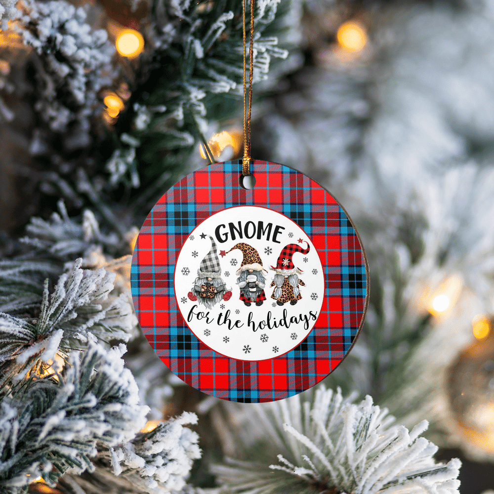 Clan MacTavish Modern Tartan Tartan Crest Gnome Round Ceramic Ornament XV87 MacTavish Modern Tartan Tartan Christmas   
