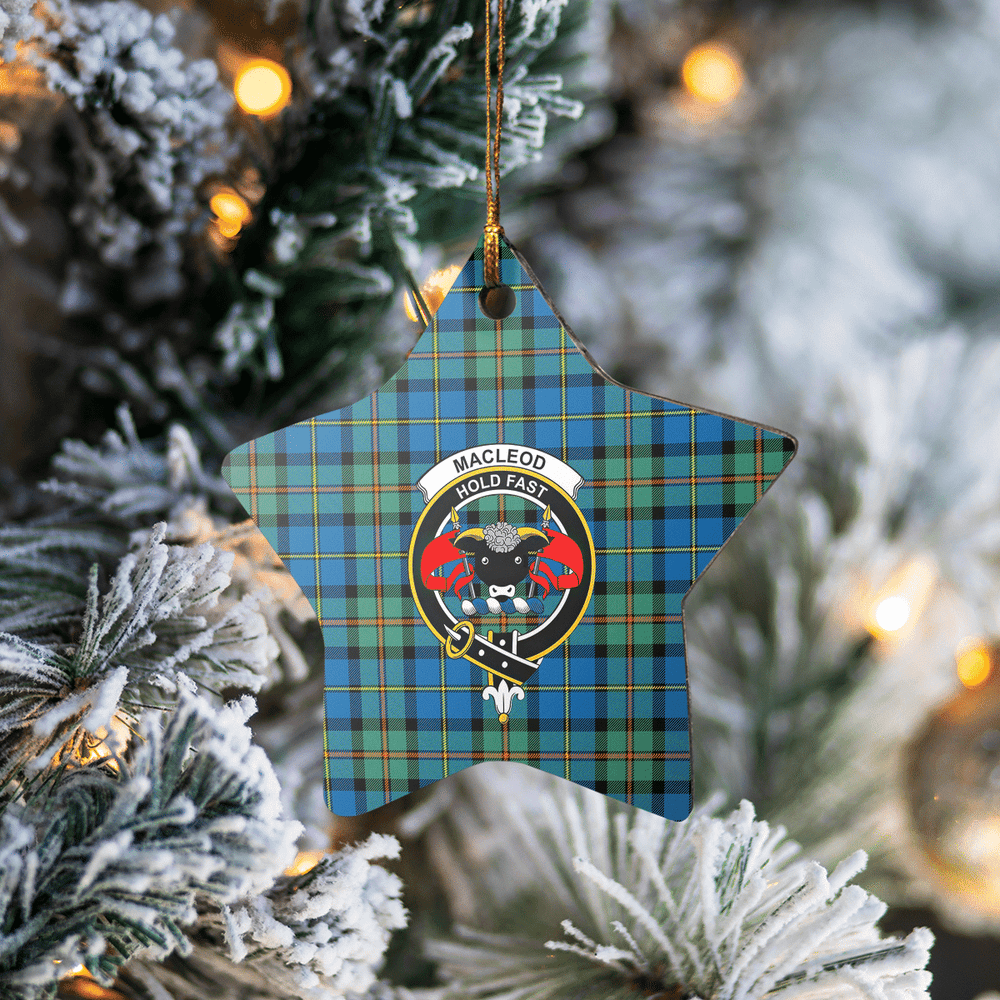 Clan MacLeod of Harris Ancient Tartan Crest Star Ceramic Ornament NO71 MacLeod of Harris Ancient Tartan Tartan Christmas   