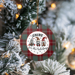 Clan Crawford Modern Tartan Tartan Crest Gnome Round Ceramic Ornament ZT36 Crawford Modern Tartan Tartan Christmas   