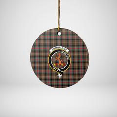 Clan Sutherland Weathered Tartan Crest Round Ceramic Ornament MG15 Sutherland Weathered Tartan Tartan Christmas   