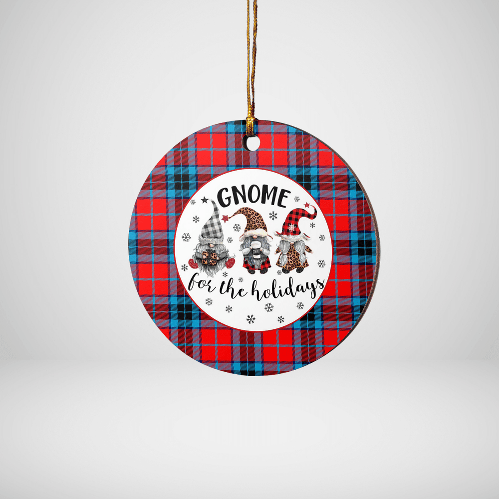 Clan MacTavish Modern Tartan Tartan Crest Gnome Round Ceramic Ornament XV87 MacTavish Modern Tartan Tartan Christmas   
