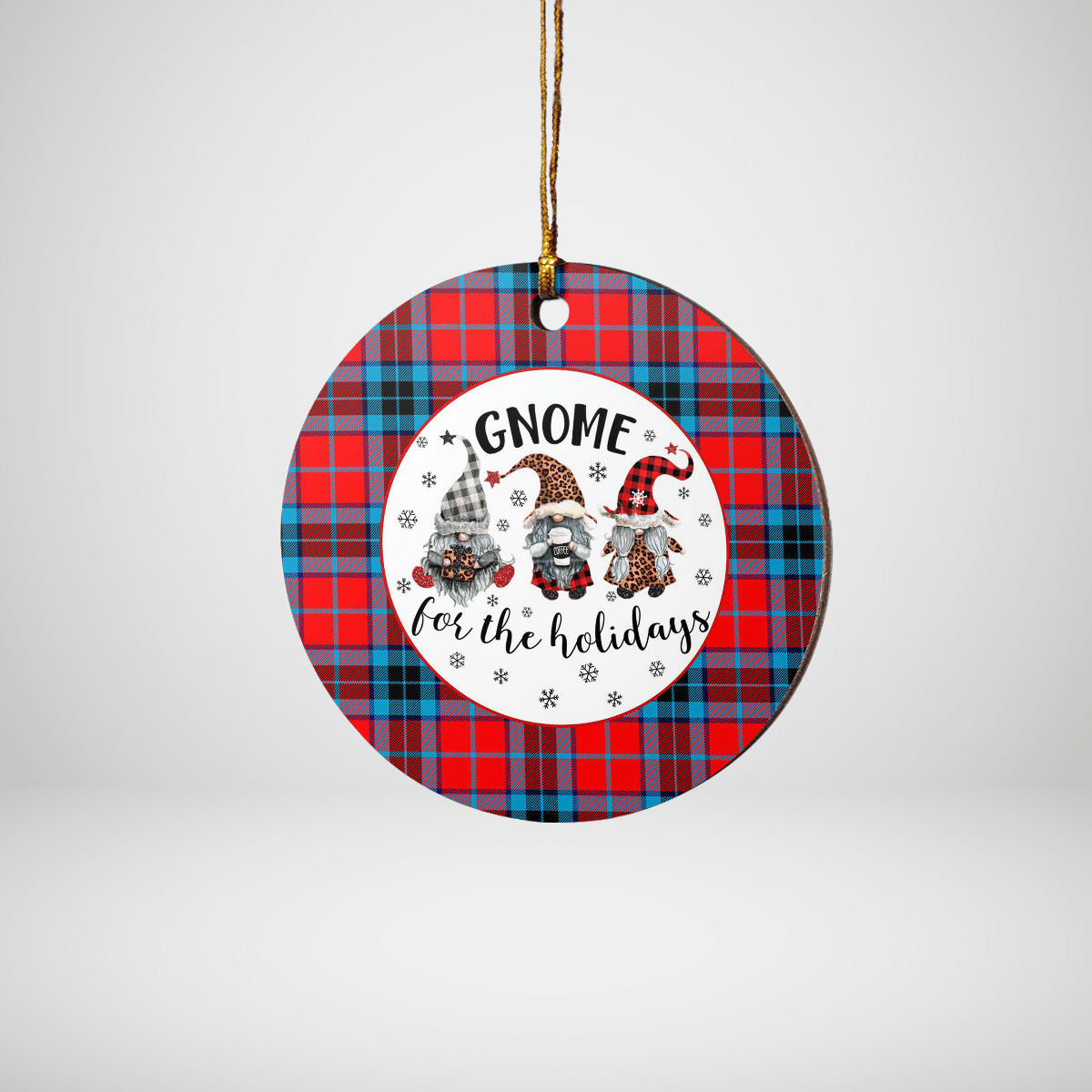 Clan MacTavish Modern Tartan Tartan Crest Gnome Round Ceramic Ornament XV87 MacTavish Modern Tartan Tartan Christmas   