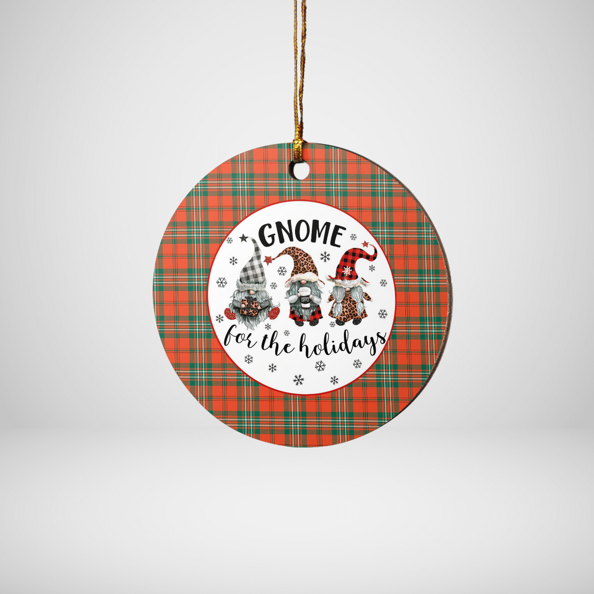 Clan Scott Ancient Tartan Tartan Crest Gnome Round Ceramic Ornament XV49 Scott Ancient Tartan Tartan Christmas   