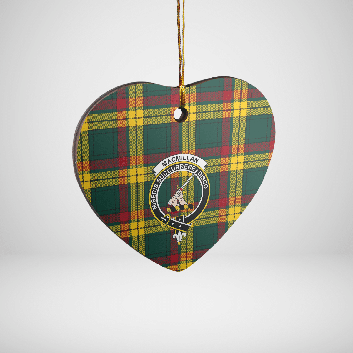 Clan MacMillan Old Modern Tartan Crest Heart Ceramic Ornament HH89 MacMillan Old Modern Tartan Tartan Christmas   