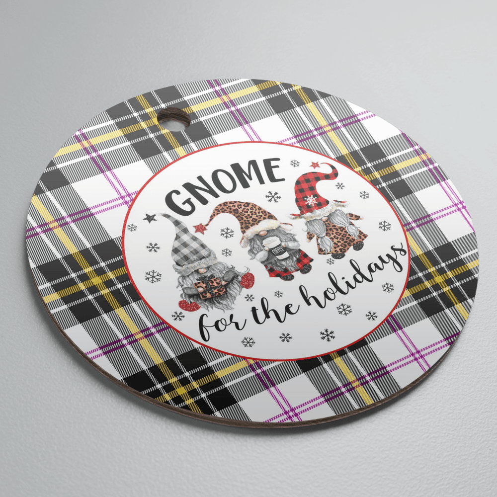 Clan MacPherson Dress Modern Tartan Tartan Crest Gnome Round Ceramic Ornament CL82 MacPherson Dress Modern Tartan Tartan Christmas   