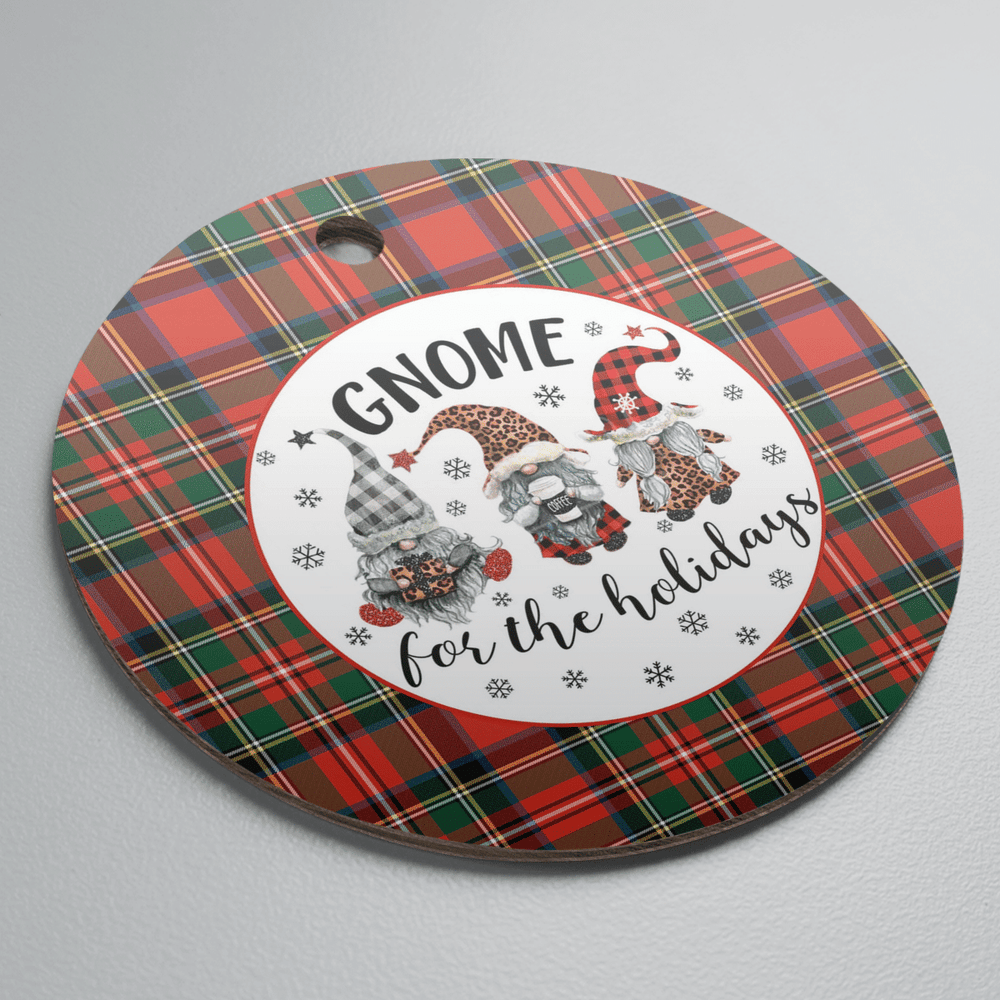 Clan Stewart Royal Modern Tartan Tartan Crest Gnome Round Ceramic Ornament GV20 Stewart Royal Modern Tartan Tartan Christmas   