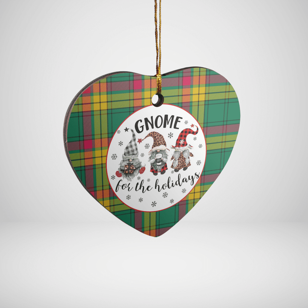 Clan MacMillan Old Ancient Tartan Tartan Crest Gnome Heart Ceramic Ornament DM97 MacMillan Old Ancient Tartan Tartan Christmas   