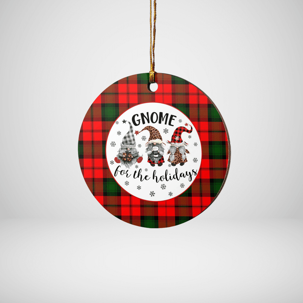 Clan Kerr Modern Tartan Tartan Crest Gnome Round Ceramic Ornament VI37 Kerr Modern Tartan Tartan Christmas   