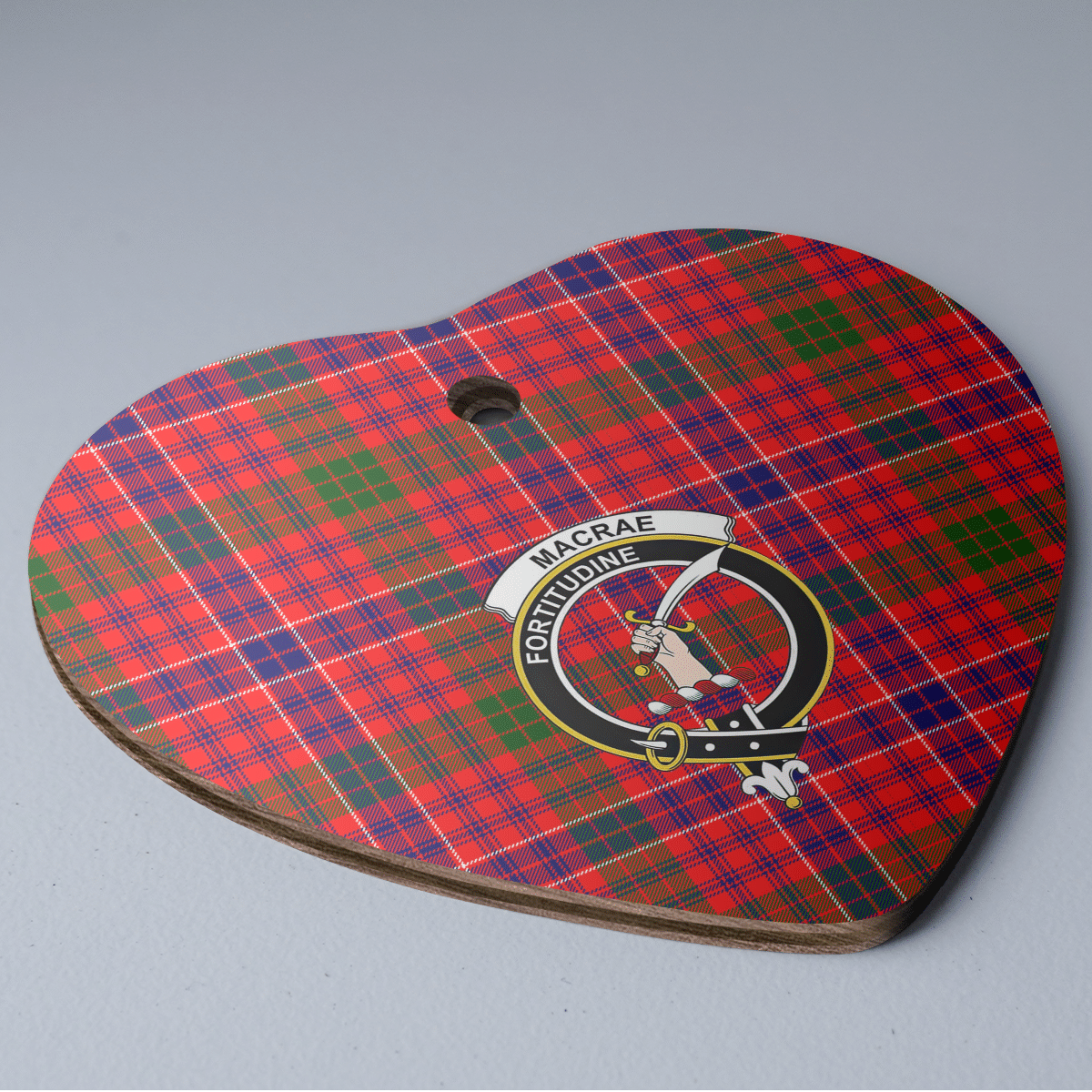 Clan MacRae Modern Tartan Crest Heart Ceramic Ornament UG48 MacRae Modern Tartan Tartan Christmas   