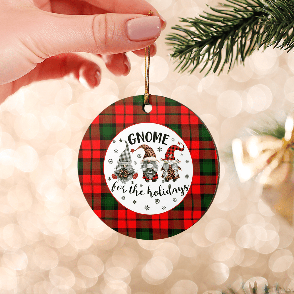 Clan Kerr Modern Tartan Tartan Crest Gnome Round Ceramic Ornament VI37 Kerr Modern Tartan Tartan Christmas   