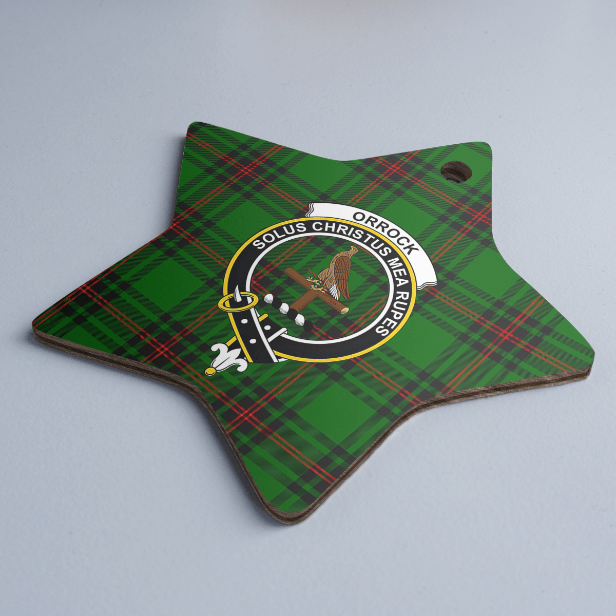 Clan Orrock (Fife) Tartan Crest Star Ceramic Ornament NG29 Orrock (Fife) Tartan Tartan Christmas   